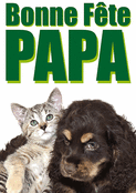 Joyeuse f&ecirc;te papa avec un adorable chiot